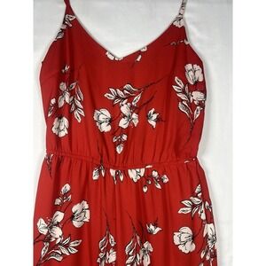 Skies Are Blue Red White Floral Sleeveless Wide Leg Danica‎ Jumpsuit XSP